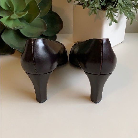 Bottega Veneta Chic Brown Leather Pointed Heels - Picture 4 of 8